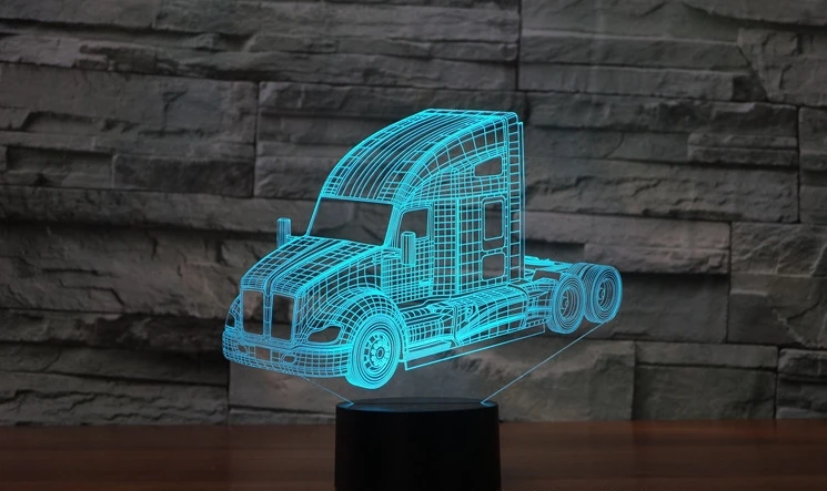 [Seven Neon] игрушечный автомобиль автобус винтажный автомобиль акриловая 7 цветов Настольная лампа 3D лампа Новинка Светодиодный Ночник светильник Сокол миллениума светильник