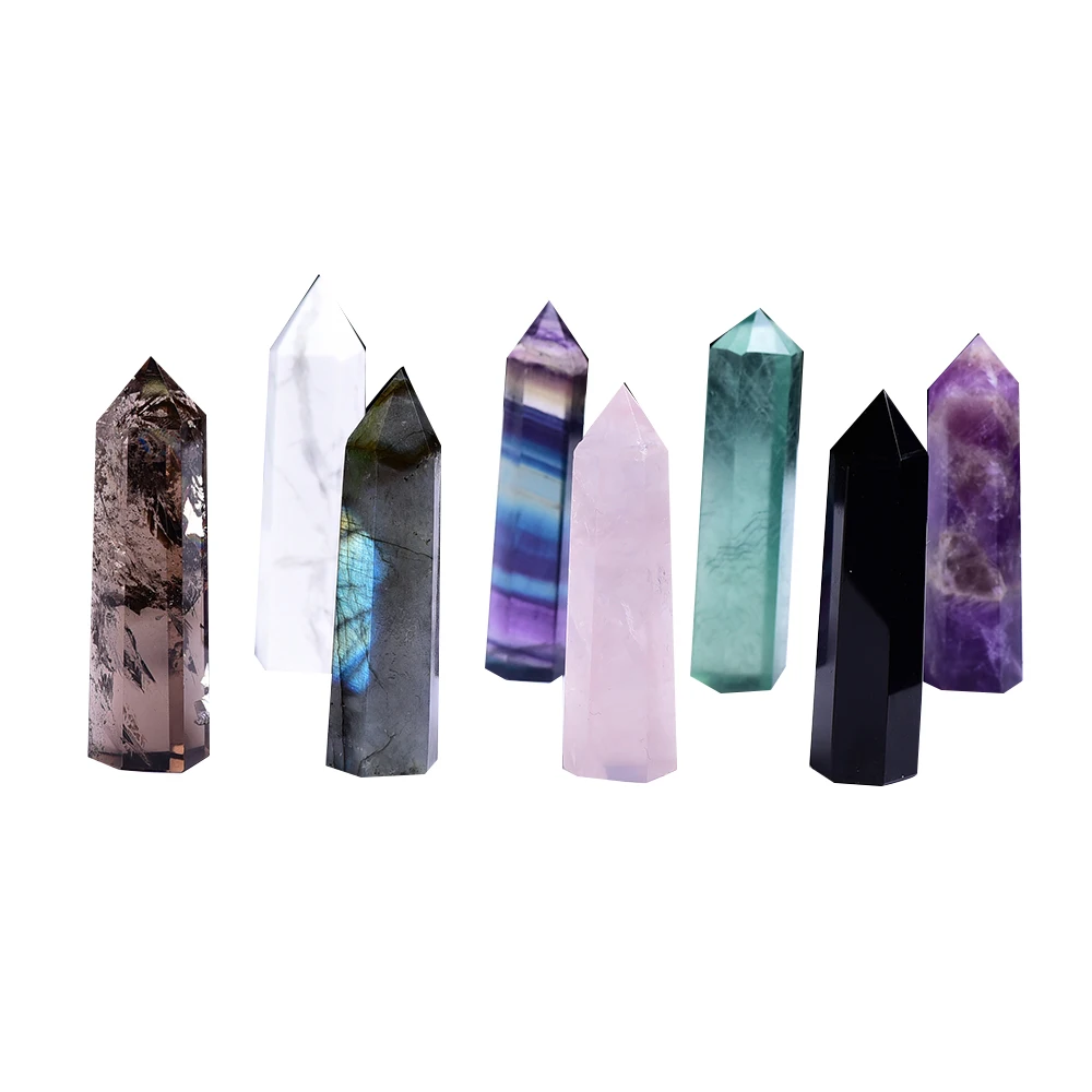 1pc 50-60mm Natural crystal Hexagonal Column Crystal Point Healing Wand Mineral Stone Study Room Decoration Craft 1pc 50-60mm Natural crystal Hexagonal Column Crystal Point Healing Wand Mineral Stone Study Room Decoration Craft