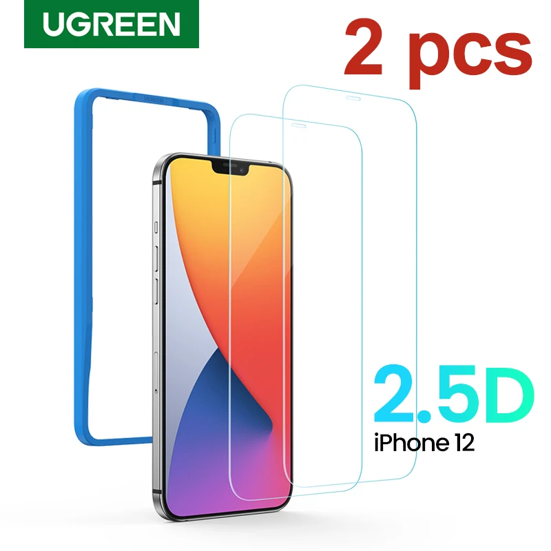 Ugreen Screen Protector for iPhone 12 Mini 12 Pro Max 2.5D HD Clear Tempered Glass for iPhone 12 Pro Screen Protector Film 2PCS
