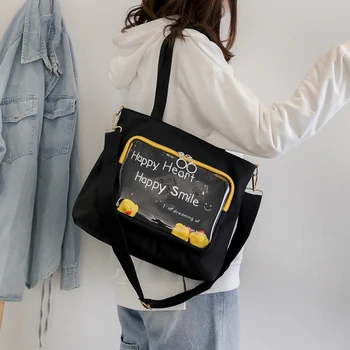

PVC bag ladies bag 2020 new transparent bag students ins super canvas single shoulder large capacity cross-body bag