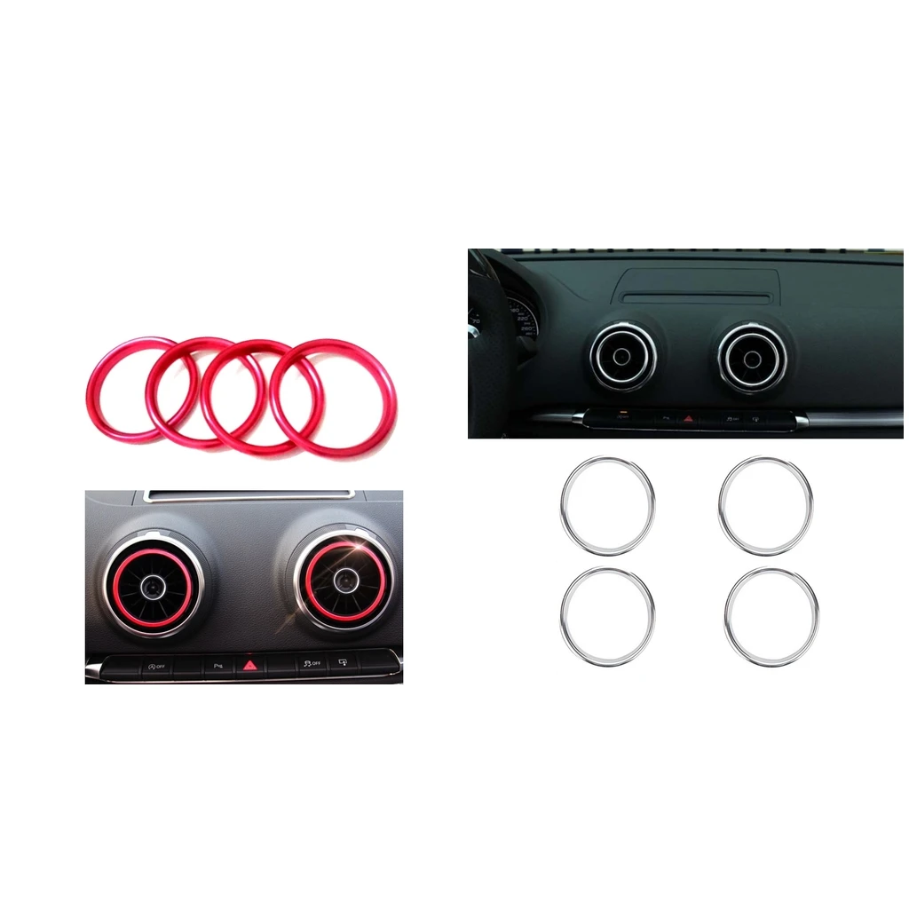 8Pcs Car Air Vent Outlet Rings Sticker Decorative Cover fit for Audi A3