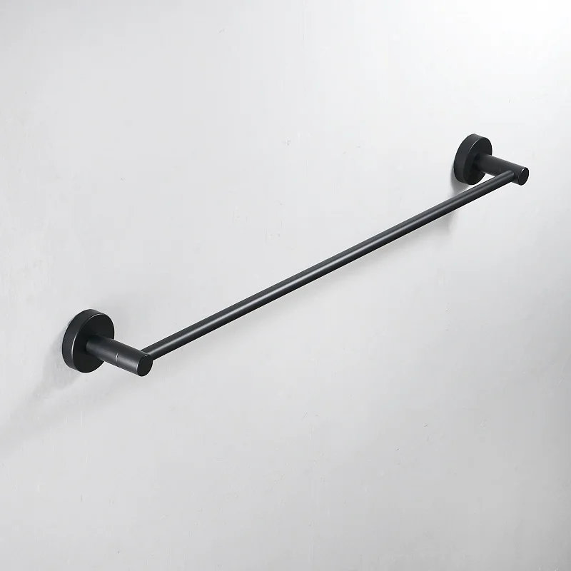 Towel Single Bar Современный Ванная комната комплектующие черного цвета комплект 304 Нержавеющая сталь бумажный Держатель салфеток Держатель для полотенца полотенце бар крючок, Товары для ванной - Цвет: Towel Single Bar
