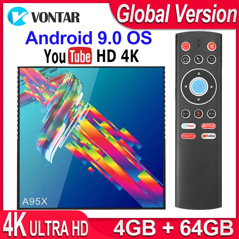 Смарт ТВ бокс A95X R3 RK3318 Android 9 0 4K телеприставка 4 Гб 64 ГБ 32 3D USB3.0 двойной Wifi Google PlayStore