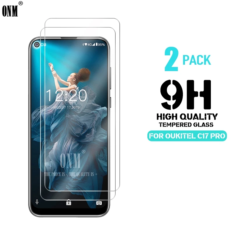 

2 Pcs Tempered Glass For OUKITEL C17 PRO Glass Screen Protector 2.5D 9H Tempered Glass For OUKITEL C17 PRO Protective Film