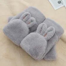 Sheng qi/Детские перчатки; зимние матовые и толстые теплые плюшевые перчатки-Вьетнамки для молодых студентов