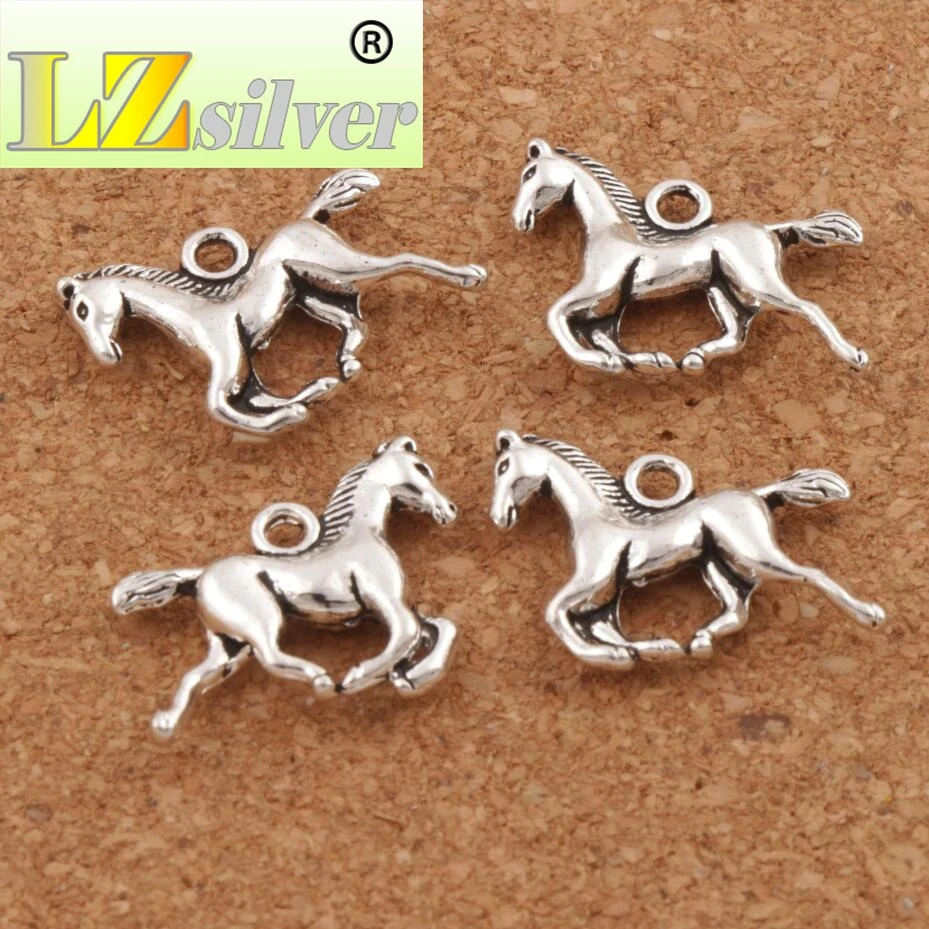 Running Horse Spacer Charm Beads 19x15.5mm 150pcs Zinc Alloy Pendants Handmade Jewelry DIY L050