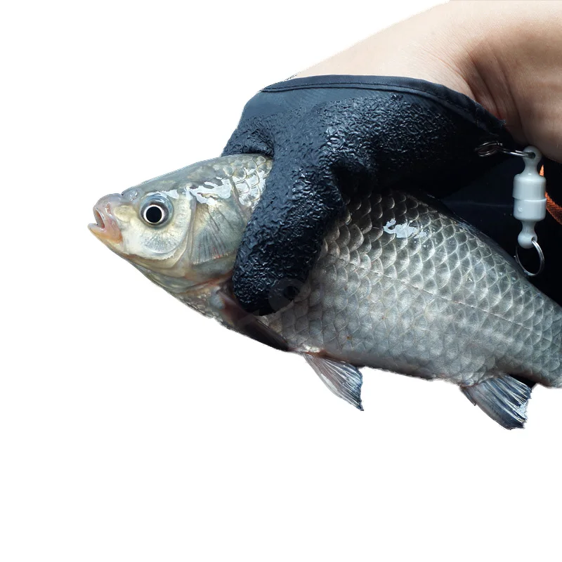 Fish catching gloves anti-slip latex woven fishing accessories middle finger length: 8.5cm