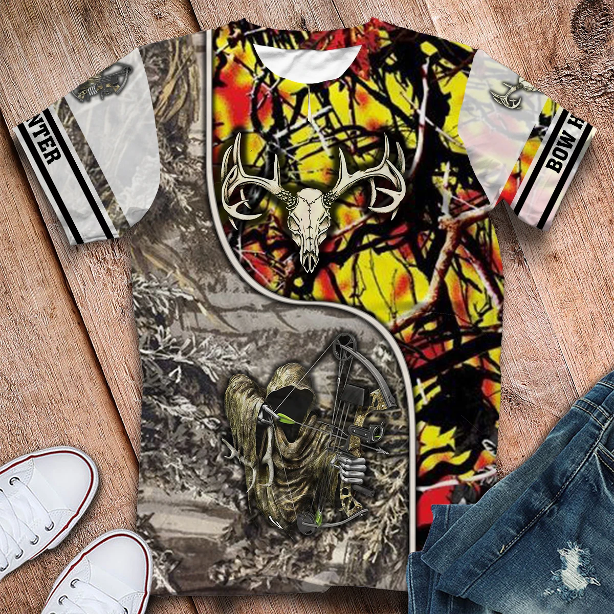 Новинка 2020 крутая охотничья толстовка с капюшоном и бантом толстовки 3D принтом