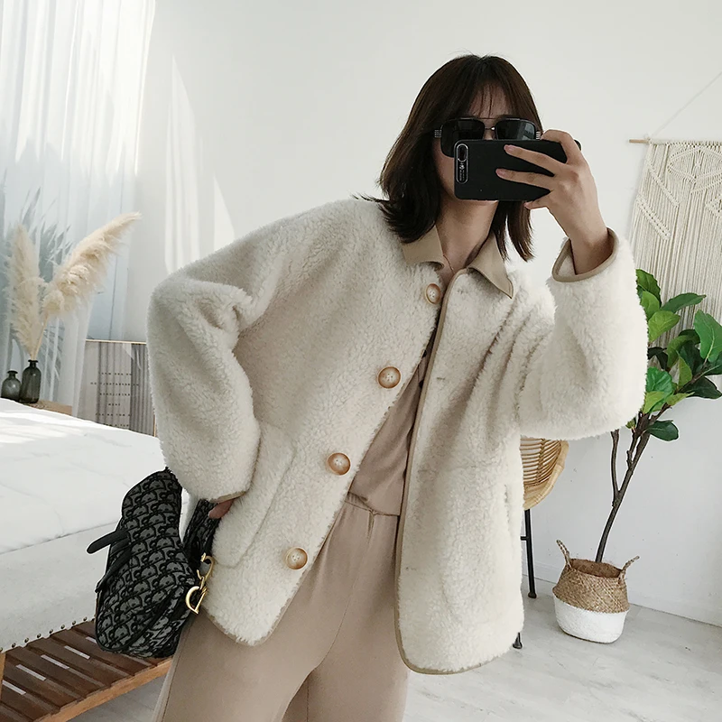 

Real Fur Coat Female 100% Wool Jacket Women Autumn Winter Coat Woman Clothes 2020 Korean Sheep Shearing Coat Fur Tops Hiver 5906