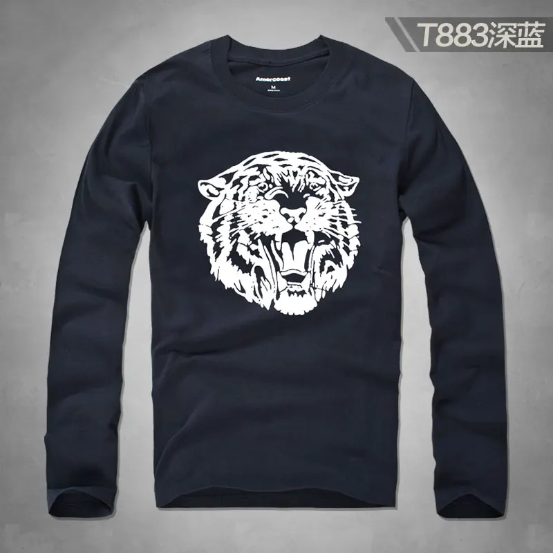 Мужская футболка из чистого хлопка с длинным рукавом, Мужская Осенняя футболка большого размера плюс, af hollistic, Мужская футболка - Цвет: Navy