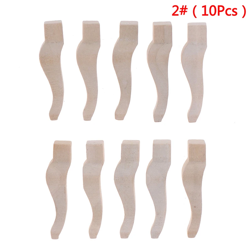10 Pieces 1/12 Dollhouse Miniature Decoration Set Wooden Table Legs For DIY Making Accessory
