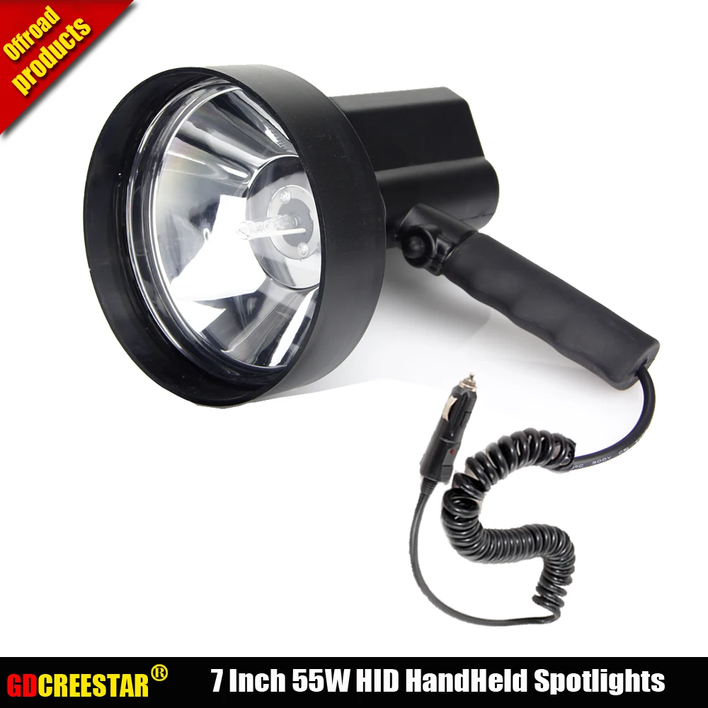 7 дюймовые 55 Вт HID охотничьи ручные прожекторы 6000K 12V 24V портативный прожектор для