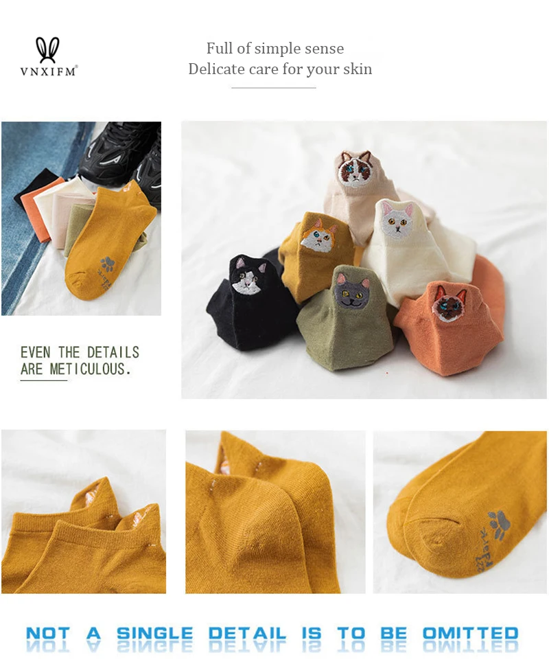 2022 cotton high-end women's boat socks animal embroidery slippers socks 6 colors cat funny ankle socks casual invisible socks 2022 cotton high-end women's boat socks animal embroidery slippers socks 6 colors cat funny ankle socks casual invisible socks
