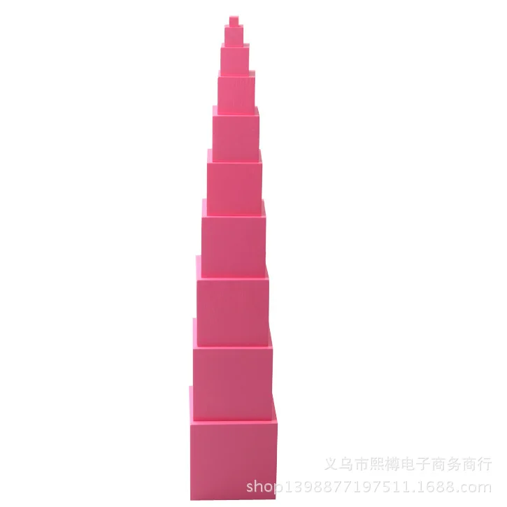 

Montessori Sensorial Teaching Aids Pink Tower Professional Edition Educational Toy Learning Tools Montessori Early Educational T