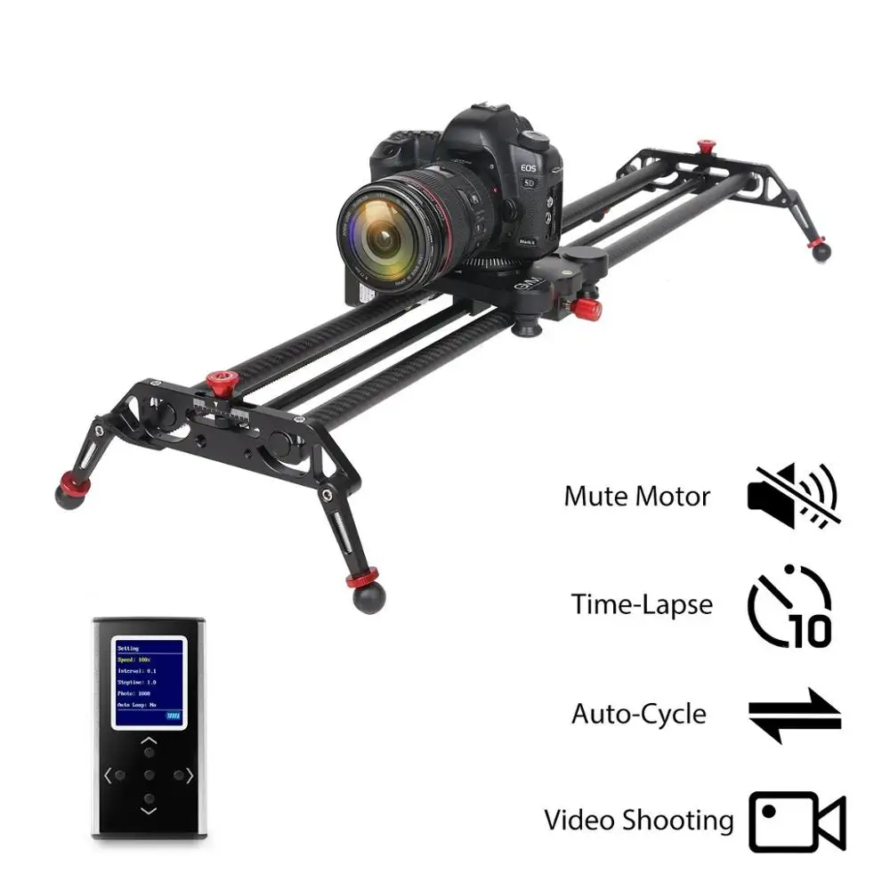 US $599.98 GVM 2D Dual Axis Wireless Carbon Fiber Motorized Slider Rail With Bluetooth APP Remote Time Lapse 360 Degrees 32inch Shooting