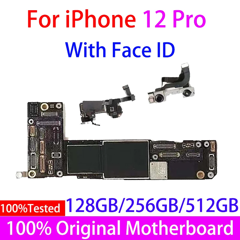 Original Full Motherboard for iPhone 12 Pro NO/with Face ID Support System Update CLean iCloud Replace Plate iPhone12 case | Мобильные