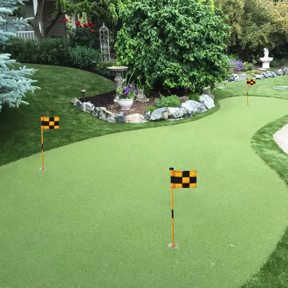 Putting Green Flags, Golf Flagsticks for Yard, Practice Hole Cup with
