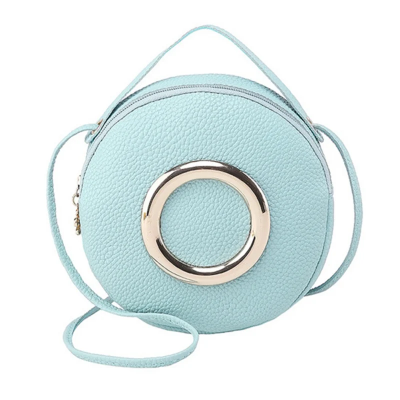 Purse Korean Metal Circle Portable Small Round Bag Summer And Autumn New PU Slung Shoulder Female Mobile Phone Bag New