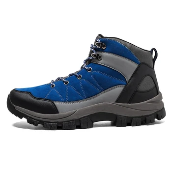 

Winter men's high-top shoes leather surface waterproof, non-slip leisure thick-sole wear-resistant outdoor mountaineering shoes