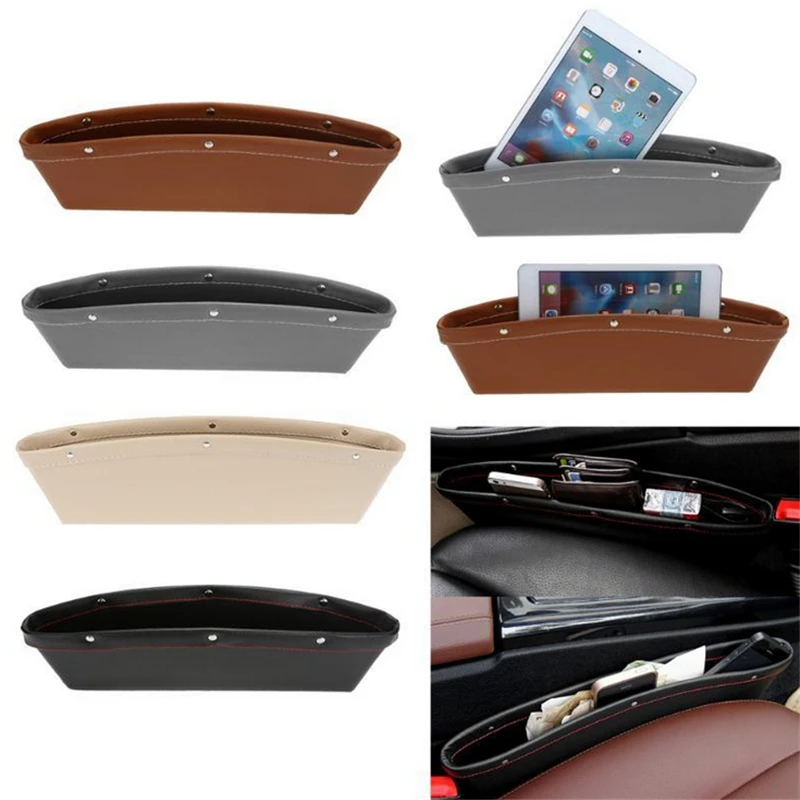 

1PC PU Leather Car Seat Slit Gap Storage Organizer Pocket Car Seat Gap Filler Phone Holder Keys Glasses Wallet Cards