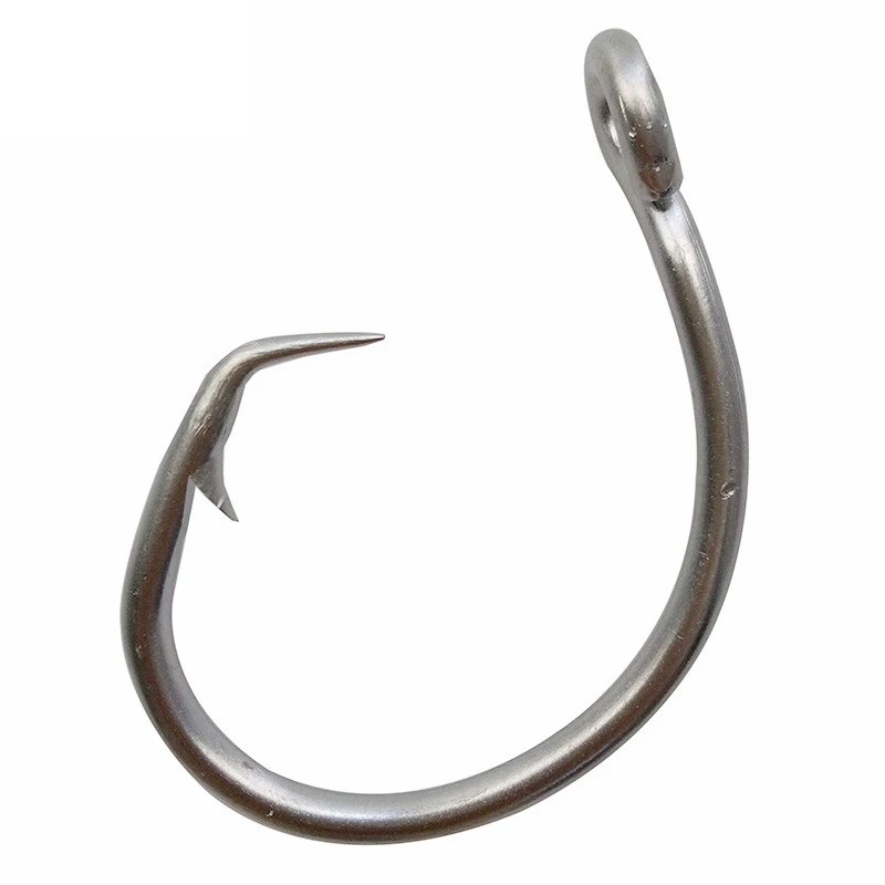 

50pcs 39960 Stainless Steel White Offset Tuna Circle Bait Fishing Hook Size 8/0 9/0 10/0 11/0 12/0 13/0 14/0 15/0