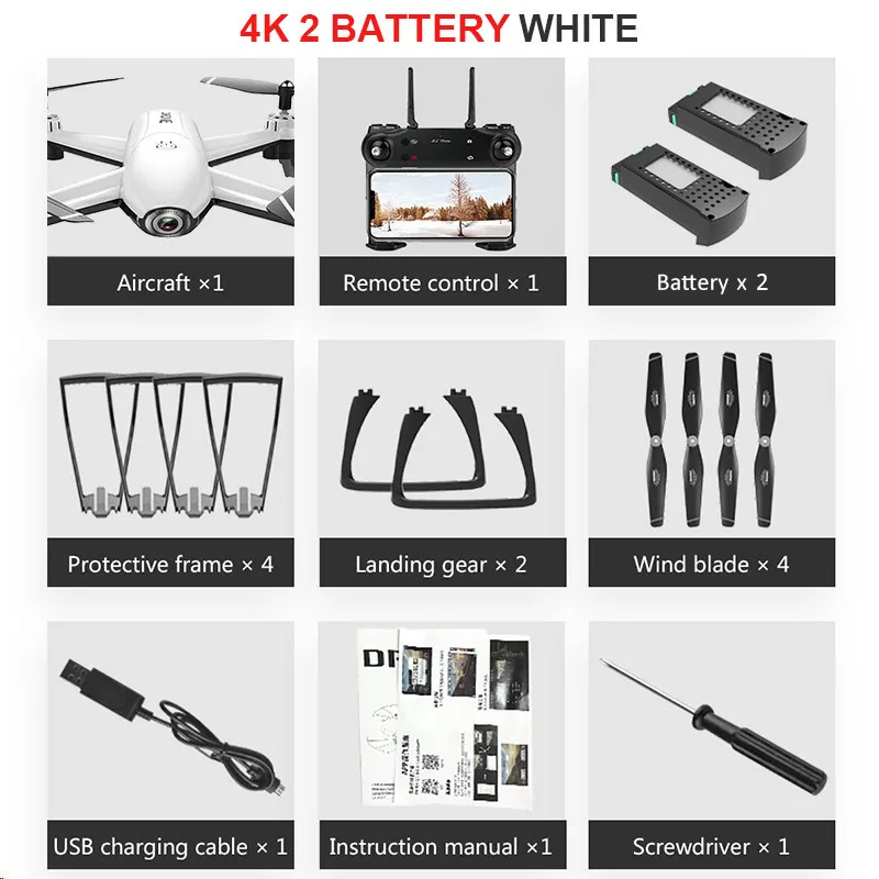 SG106 Радиоуправляемый Дрон оптический поток 1080P 720P 4K HD Двойная камера в реальном времени воздушная видео Радиоуправляемый квадрокоптер самолет позиционирование игрушки RTF малыш - Цвет: White 4K 2B