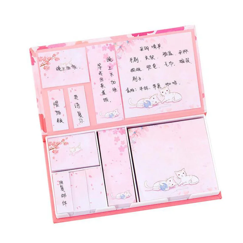 

Memo Pad Cute Cherry Blossom Cat Sticker Set Message Note N Times Post Planner Stickers Sticky Notes School Supplies Stationery