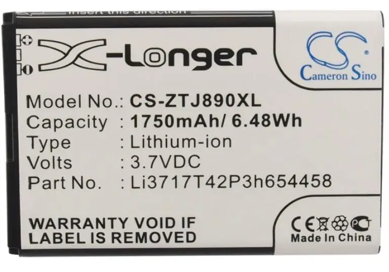 

cameron sino 1750mah battery for VERIZON Hotspot 890L Jetpack 4G LTE Jetpack 890L Jetpack 890L 4G LTE Li3717T42P3h654458