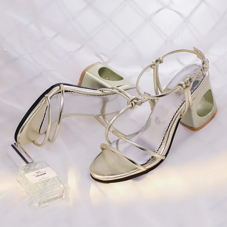 Sianie Tianie/ г.; летние женские Босоножки с открытым носком золотого и серебряного цвета; туфли-лодочки на высоком квадратном каблуке; Свадебная обувь для вечеринок; женские сандалии-гладиаторы