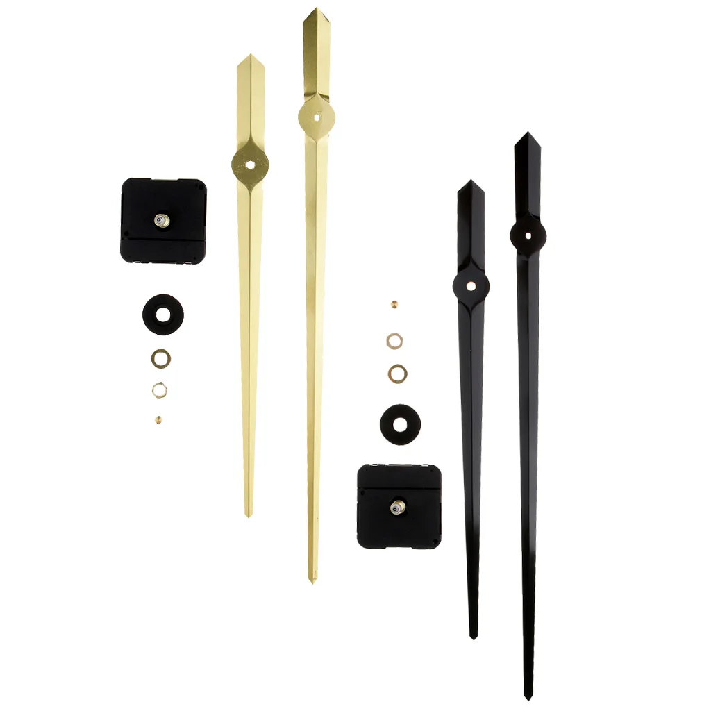DIY Silent  Quartz Wall Clock Movement Mechanism Hands Mounting Hardware Replacement Part Set Black