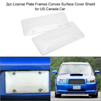 

2pc License Plate Frames Convex Surface Cover Shield for US Canada Car