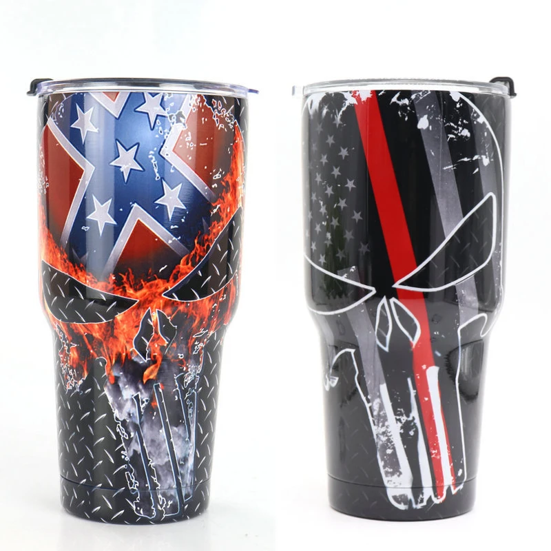 

VA STUDIO 30OZ Skull Series Tumbler Cup Vacuum Insulation Beer Wine Mug Stainless Steel Cold and Hot Mug Travel Coffee Cup