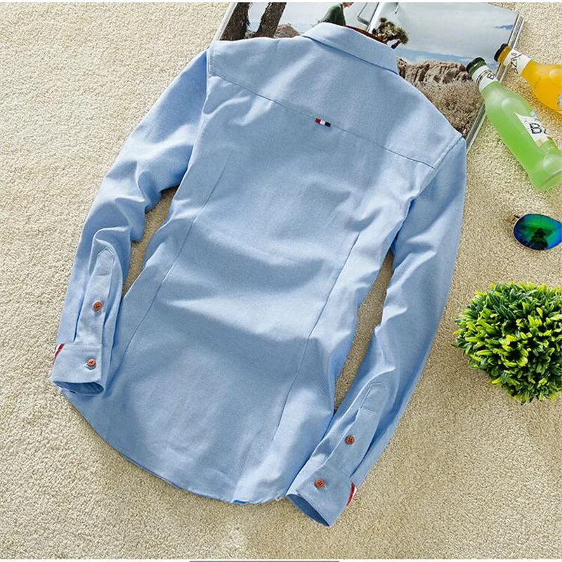 Весенняя Корейская версия мужской досуг с длинным рукавом чистый цвет рубашка Молодежная красивая популярная тонкая рубашка мужская модная рубашка