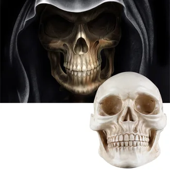 

Besegad Novelty Horrifying Scary Skull Head Skeleton Ghost Prank Toy Halloween Party Home Desk Props Ornament Model Decoration