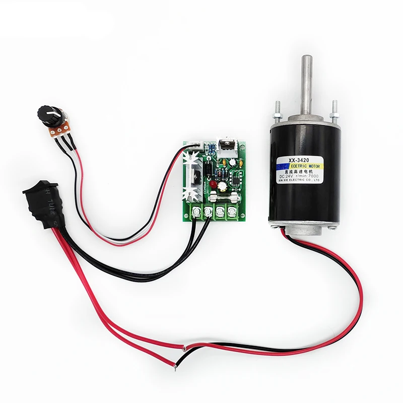 DC 12V-36V 24V 10A 120W 컨트롤러 모터 가변 속도 고정밀 정방향 및 역방향 PLC 제어 전기 드라이브 모터