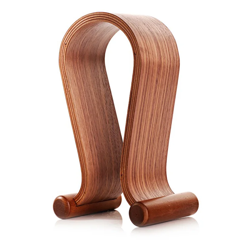 Samdi Walnut Birch Wooden Gaming Headset Stand Holder For Laptop Desktop Smartphone Headphone Stand Holder Hanger Practical