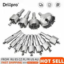 Drillpro – scie à trous pour le métal 15mm-50mm, jeu de forets en alliage pour le bois et les matières plastiques, découpe du métal, 12 pièces