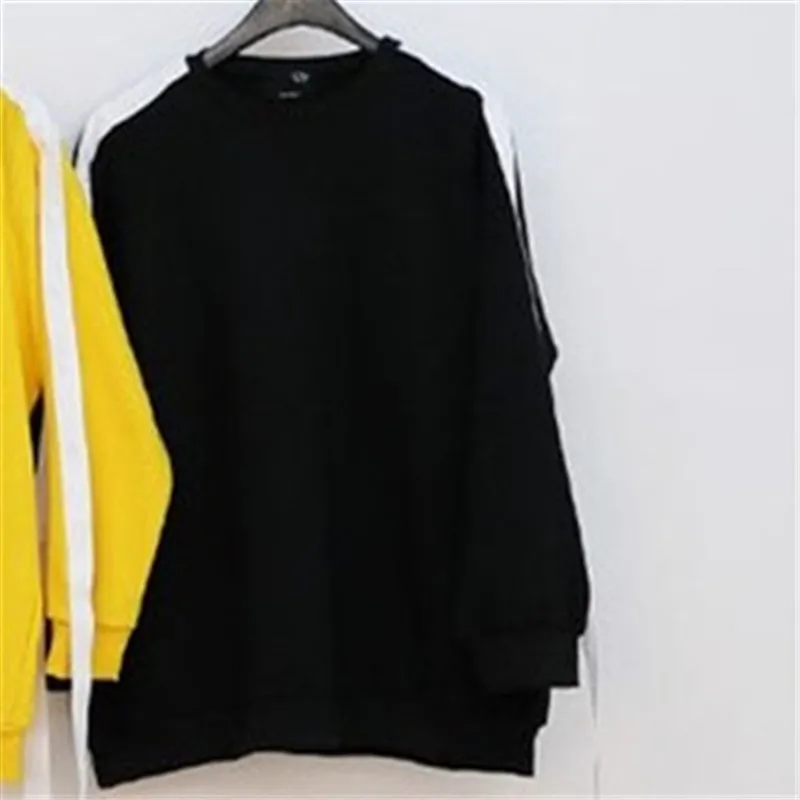 RUGOD Women's sweatshirt o-neck Off Shoulder Long Sleeve Tops With Buttons Loose Casual Lady Tops Autumn - Цвет: Черный
