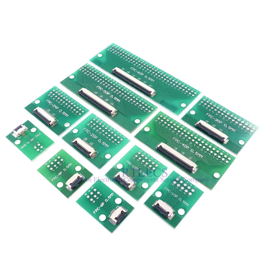 20 шт. FPC FFC кабель 0 5 мм шаг 4 6 8 10 12 14 16 24 30 40 50 60 PIN разъем SMT адаптер к 2 54 сквозным