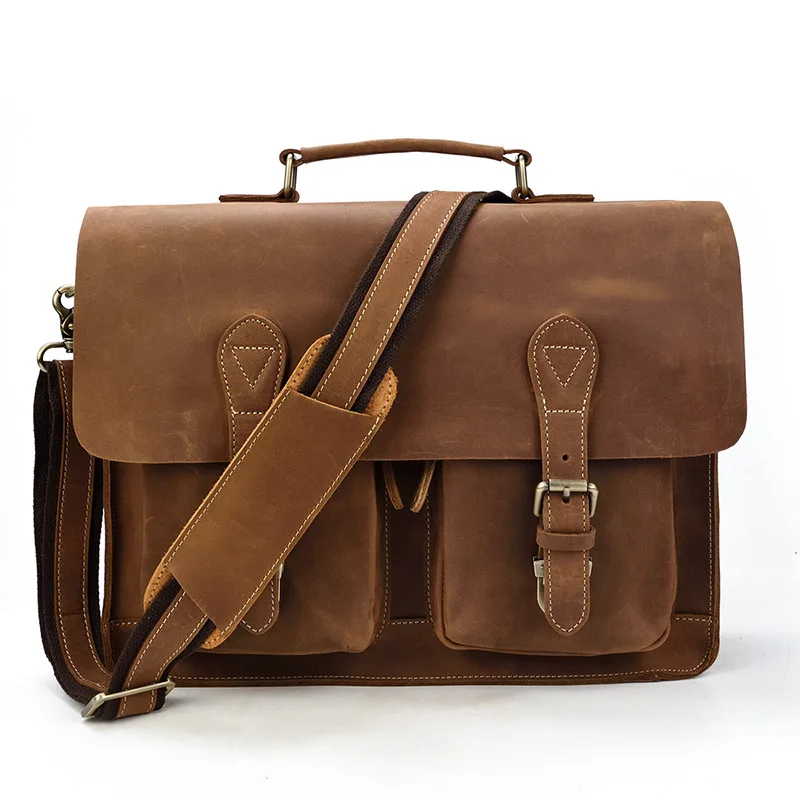 Document Defender Plus Leather Messenger Bag