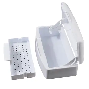 

MeterMall Alcohol Nail Sterilizer Tray Box Sterilizing Clean Nail Salon Manicure Implement Tool Storage Box For Nail Art Tools