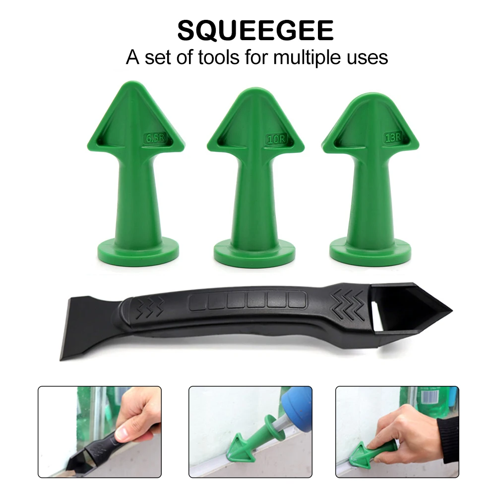 4Pcs Silicone Remover Caulk Finisher Sealant Smooth Scraper Grout Kit