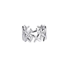 925 Sterling Silver Geometric Leaf Weaving Ring Gift For Women Minimalist Designer Womans Accessories Shape 2021 Trend Jewellery