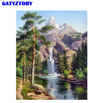

GATYZTORY Frame Picture Painting By Numbers Waterfall Kits Landscape Modern Wall Art Picture Canvas Painting Coloring By Numbers