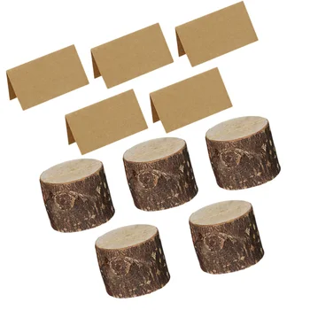 

10pcs Wooden Note Holder Lovely Stylish Fashion Durable Creative Memo Clip Table Number Holders Memo Wooden Stand Stump Photo Ho