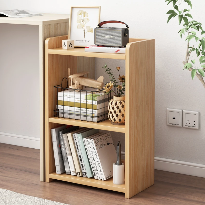 Desk Small Bookshelf Movable Storage Cabinet with Wheels Small