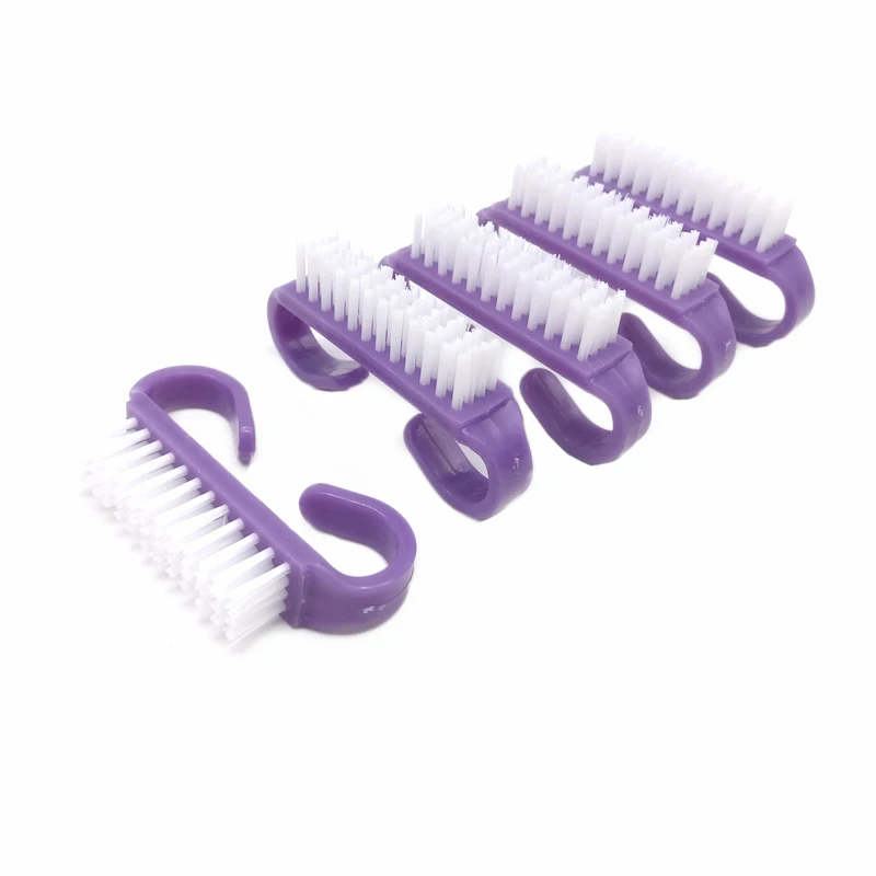 Purple 10 чистящих щеток для ногтей, фиолетовый цвет, для удаления Пластиковой Пыли, профессиональные насадки, мягкий маникюр, педикюр, инструмент для ухода за ногтями, портативный - Цвет: Purple