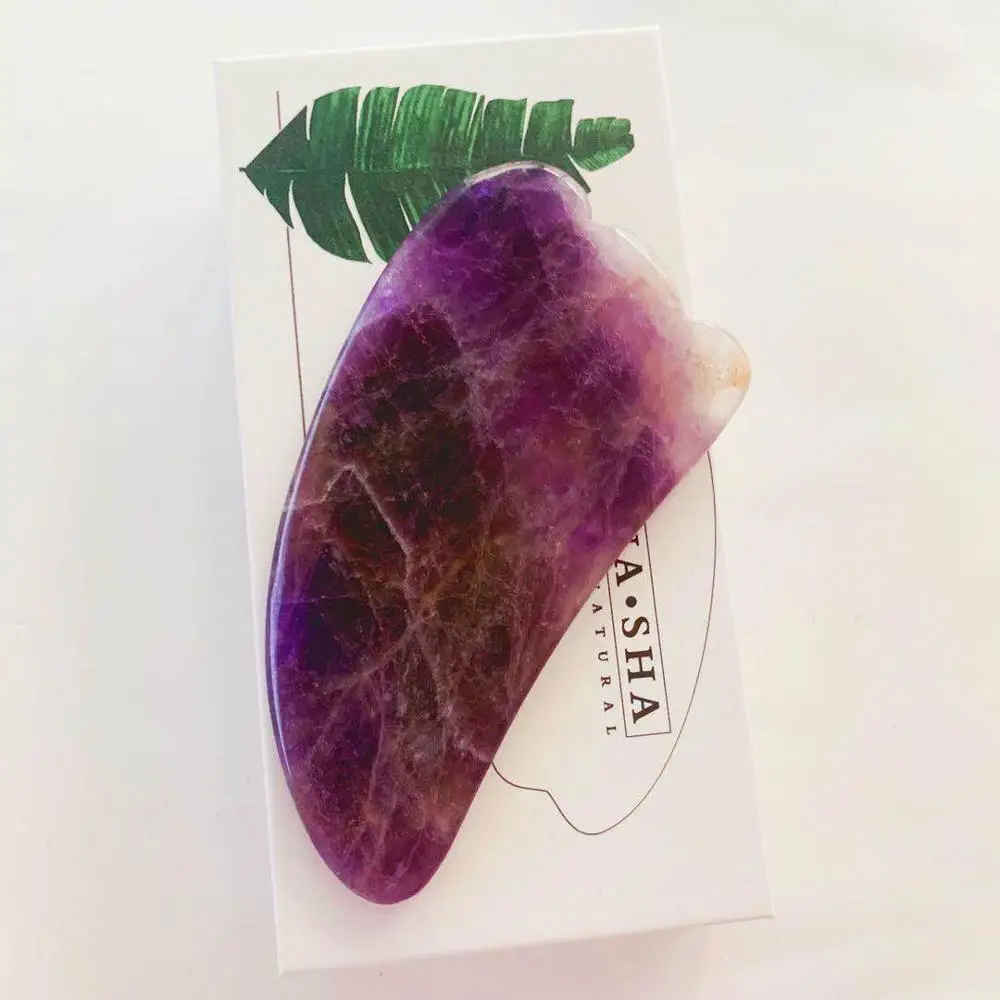 Gua Sha инструмент для лица Натуральный Аметист гуаша Массажная доска лечебный