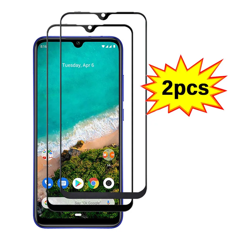 

2PCS 9H Scratch Proof Tempered Glass For Xiaomi Mi A3 Screen Protector Xiomi Mi A3 Protective Glass Mi A 3 CC9e Front Film