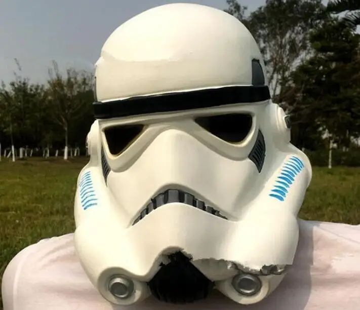 Звездные Войны Пробуждение силы белая маска воина Звездные войны шлем латексные маски Ужасы унисекс для взрослых жесткий латексный анфас реквизит - Цвет: 4